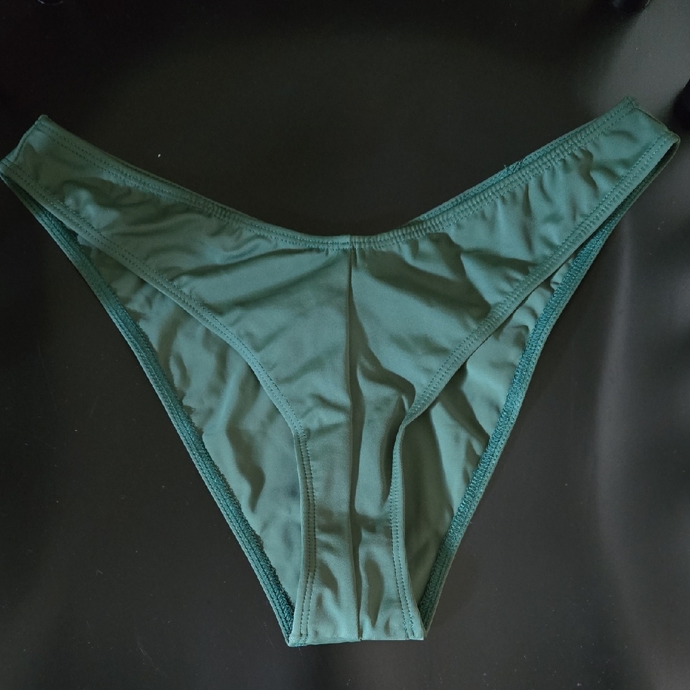 NWT Reformation Bikini Bottoms S Matador Forest Green Cheeky V-Cut Swim Sexy